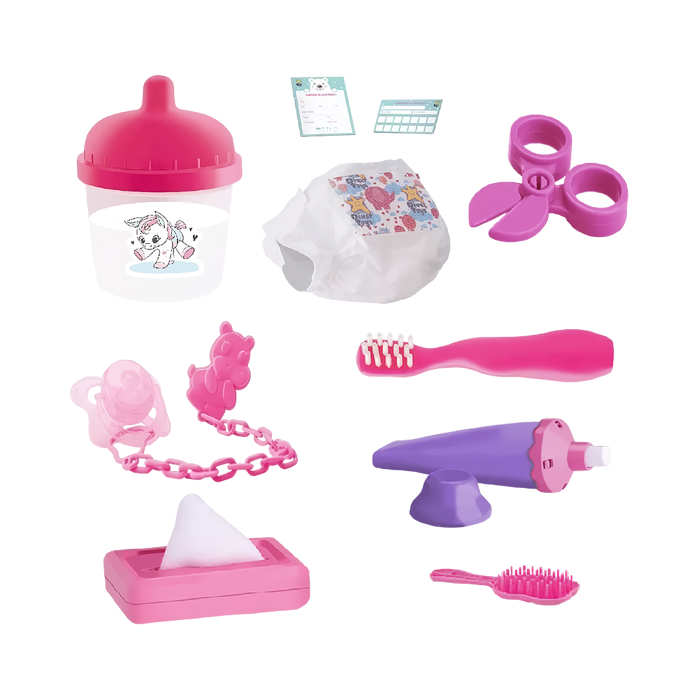 Kit de Jogo Divertoys New Born Acessórios para Bonecas 8201
