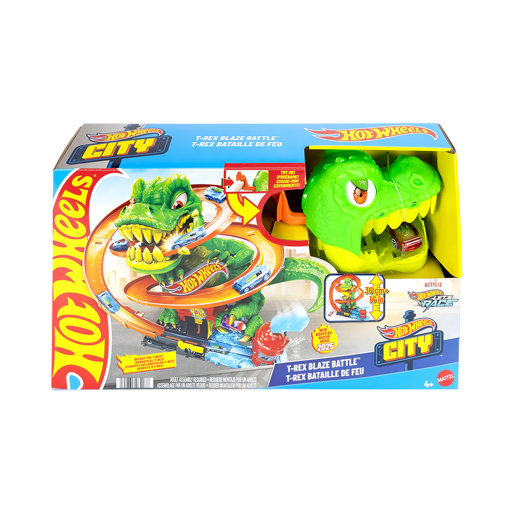 Pista de Jogo Mattel Hot Wheels City T-rex Blaze Battle JBM73