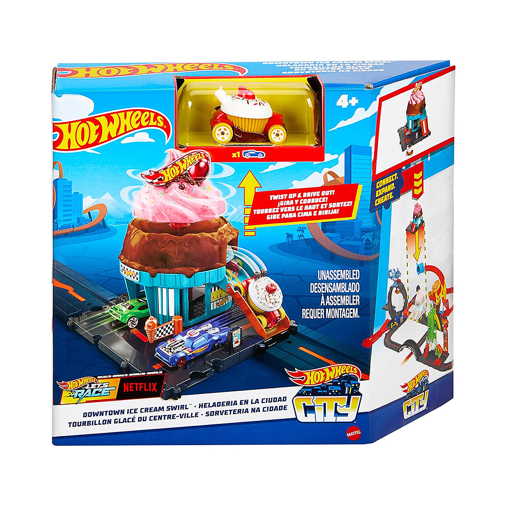 Pista de Jogo Mattel Hot Wheels City Downtown Ice Cream Swirl HTN77