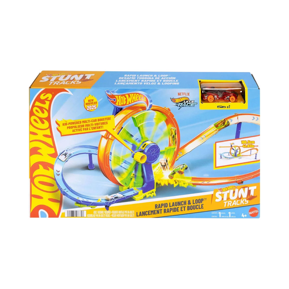 Pista de Juego Mattel Hot Wheels Rapid Launch &amp; Loop Playset JBX65