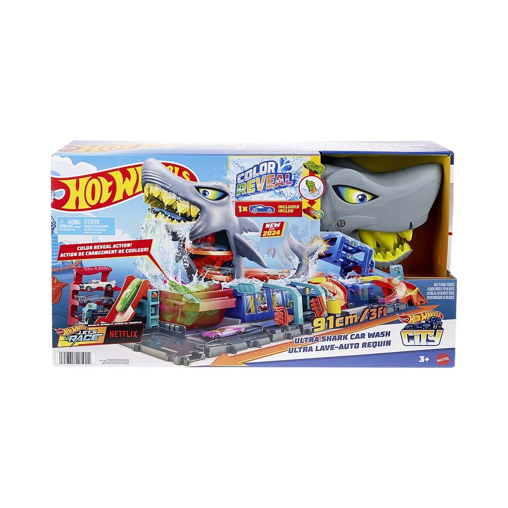 Pista de Jogo Mattel Hot Wheels City Ultra Shark Car Wash HTN82