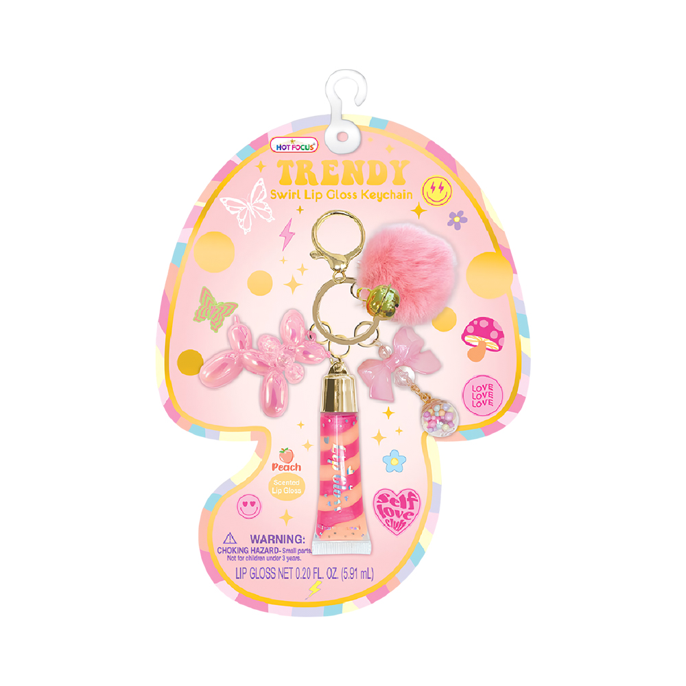 Gloss Labial Infantil Trendy Swirl Lip Gloss Keychain Hot Focus 147GO