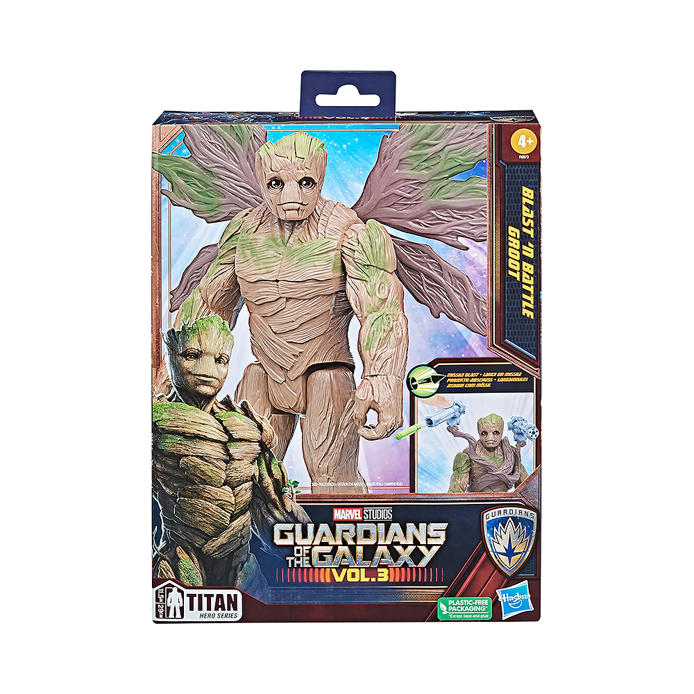Figura Hasbro Marvel Studios Guardians OF The Galaxy VOL.3 Titan Hero Series Blast 'N Battle Groot F6873