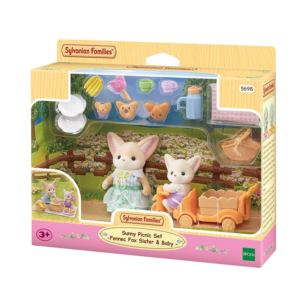 Kit de Jogo Epoch Sylvanian Families Sunny Picnic Set Fennec Fox Sister & Baby 5698