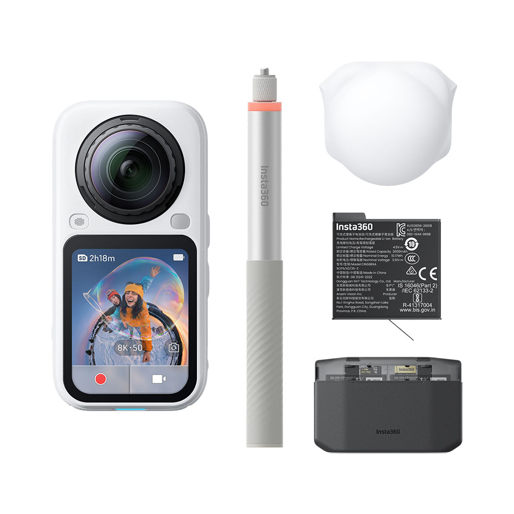 Câmera de Ação INSTA360 CINSABXA-X604 X6 Essentials Bundle Arctic White