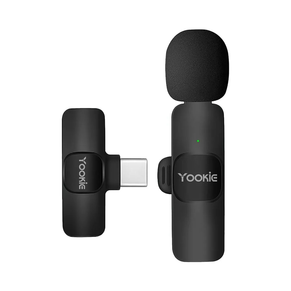 Microfone Sem Fio para Celular Yookie YE13 Usb-c Preto