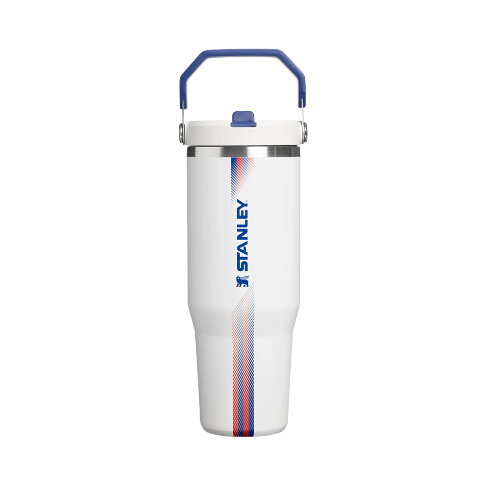 Garrafa Térmica Stanley Flip Straw Heat Wave Country 43-1505 887ML Team White Dark Blue