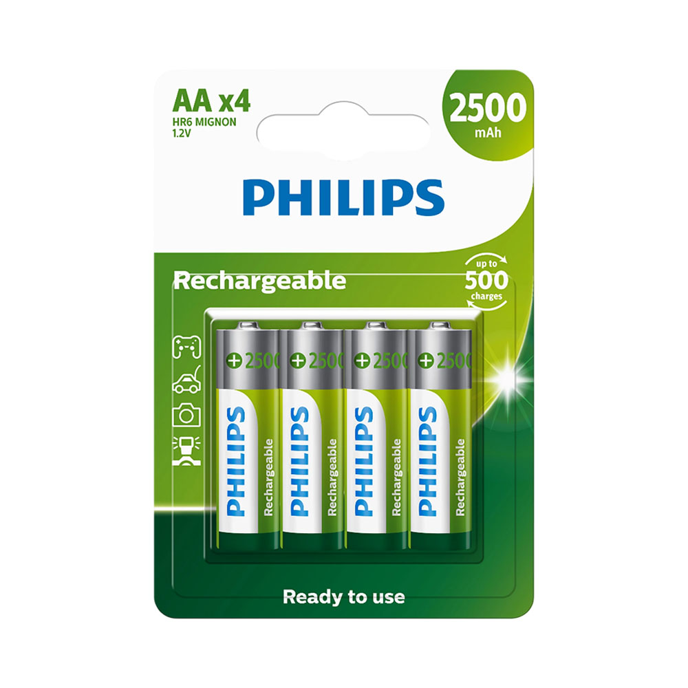 Pilha Recarregável Philips R6B4RTU25 AA 4 Unidades
