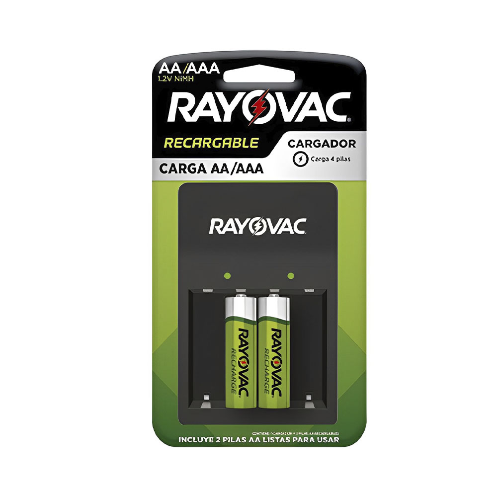 Carregador de Bateria Rayovac Aa-aaa + Pilas Precargadas