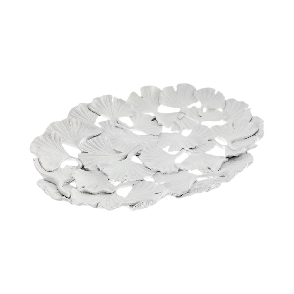 Bandeja Decorativa Concepts 437-668722 Folha Branco