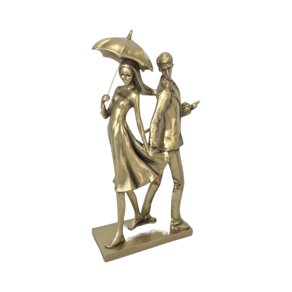 Figura Decorativa de Casal Concepts 437-498863 36 CM Dourado