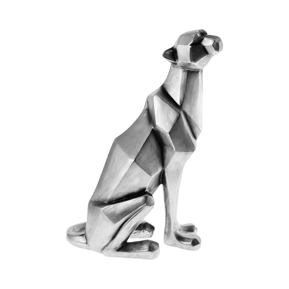 Figura Decorativa de Leopardo Concepts 437-498939 30 CM Prata