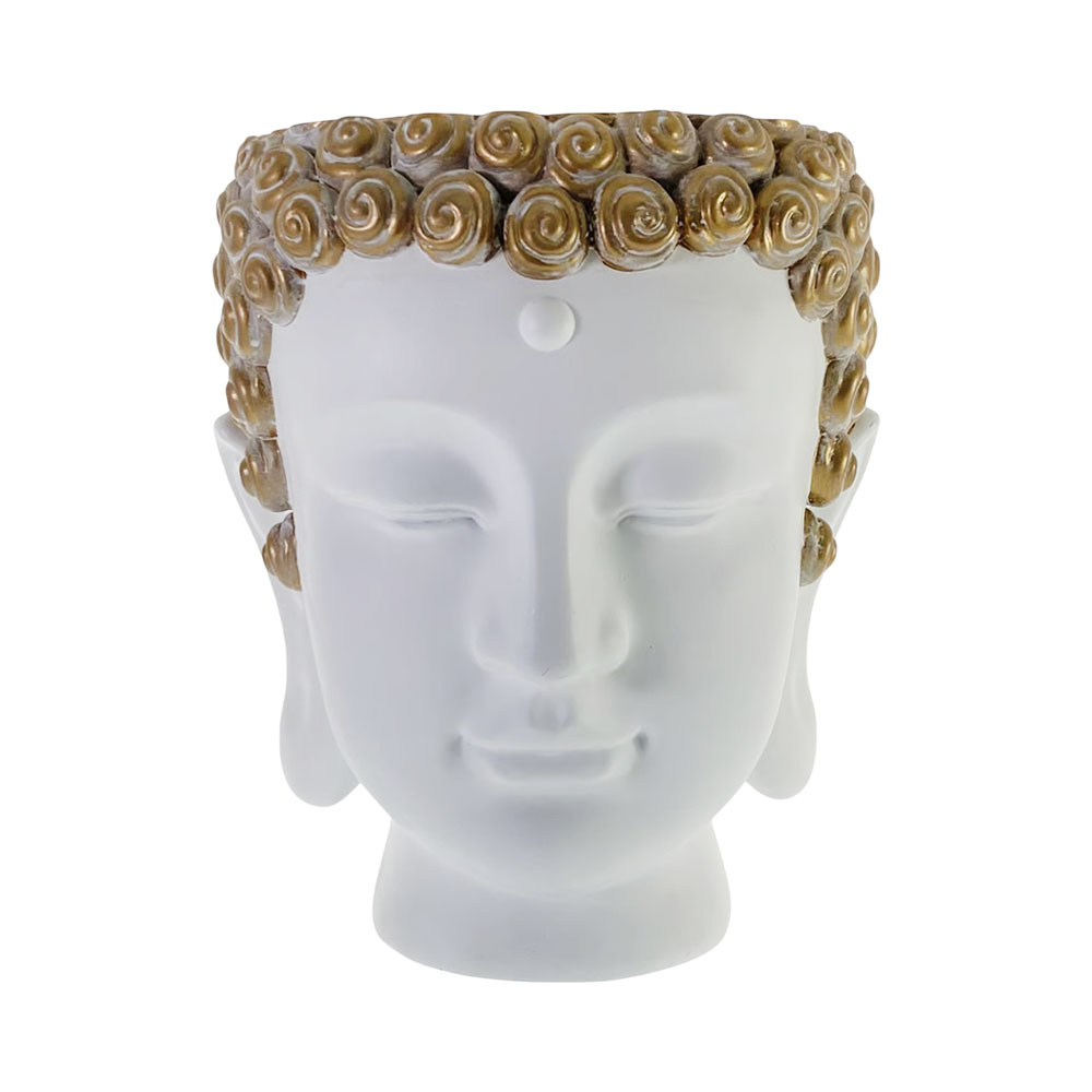 Figura Decorativa de Buda Concepts 445-799321 24 CM Branco - Dourado