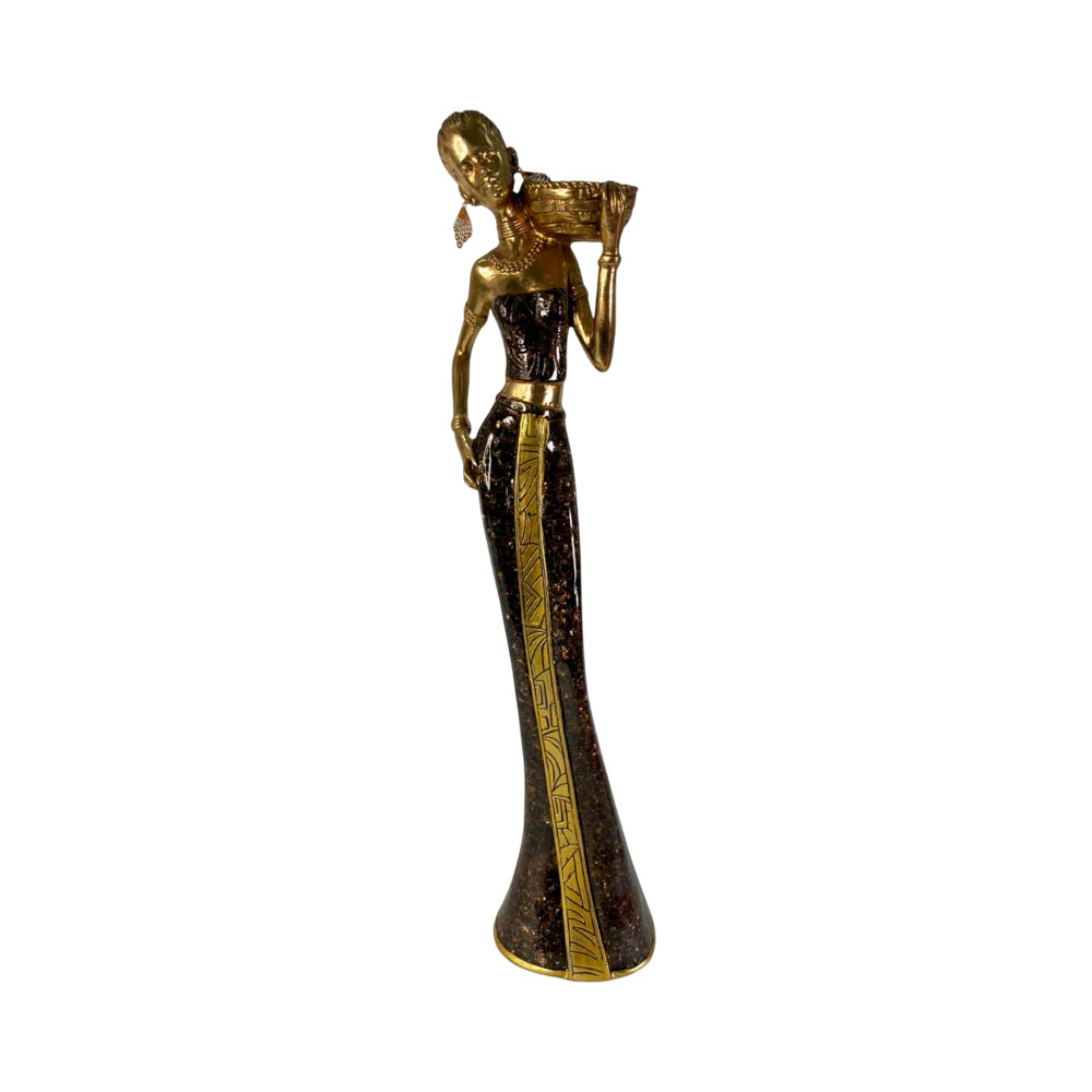 Figura Decorativa de Mulher Concepts 438-7014453 51 CM Dourado - Preto