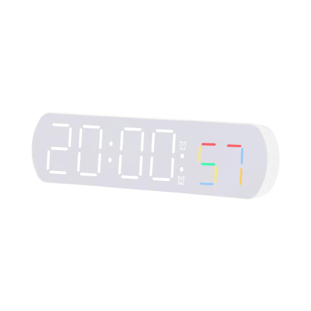 Relógio Digital de Mesa Satellite AC-T6884 LED Branco
