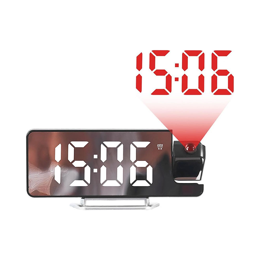 Relógio Digital com Projetor Satellite AC-T6872 LED Branco