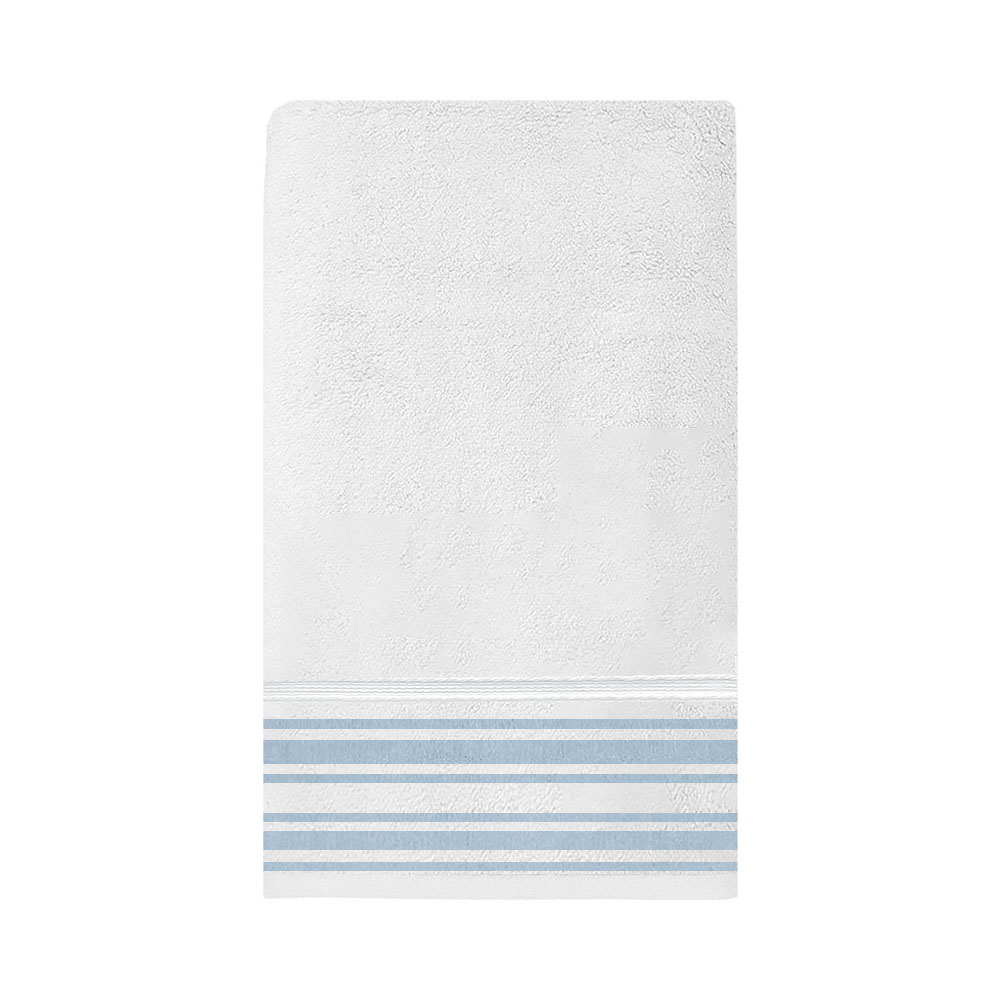 Toalla de Baño Soho Retreat Stripes Collection TO1600RETSTBL 90 X 150 CM Blanco - Celeste