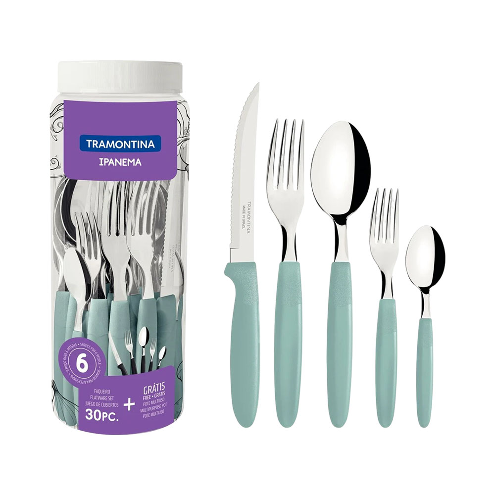 Conjunto de Talheres Tramontina Ipanema 23398/288 Menta 30 Peças