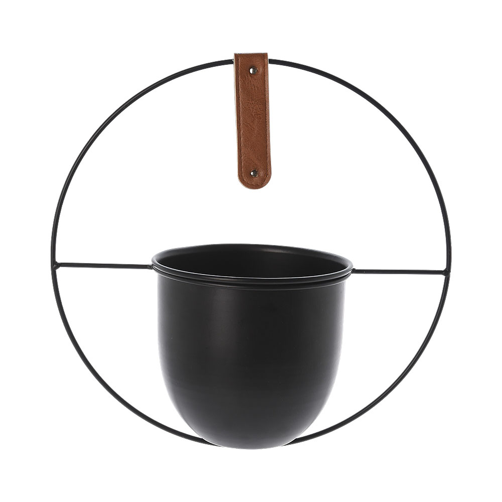 Vaso Pendente de Metal Kpm 029649 30 X 15 X 30 CM Preto