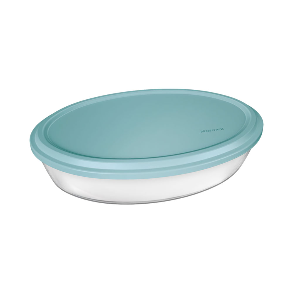 Assadeira Oval de Vidro Marinex com Tampa GD1.6662.25-3N 3.2L Sortido