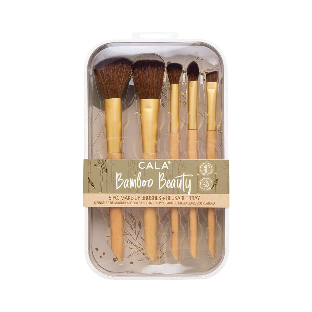 Kit de Pincéis Cala Bamboo Beauty 5 Peças