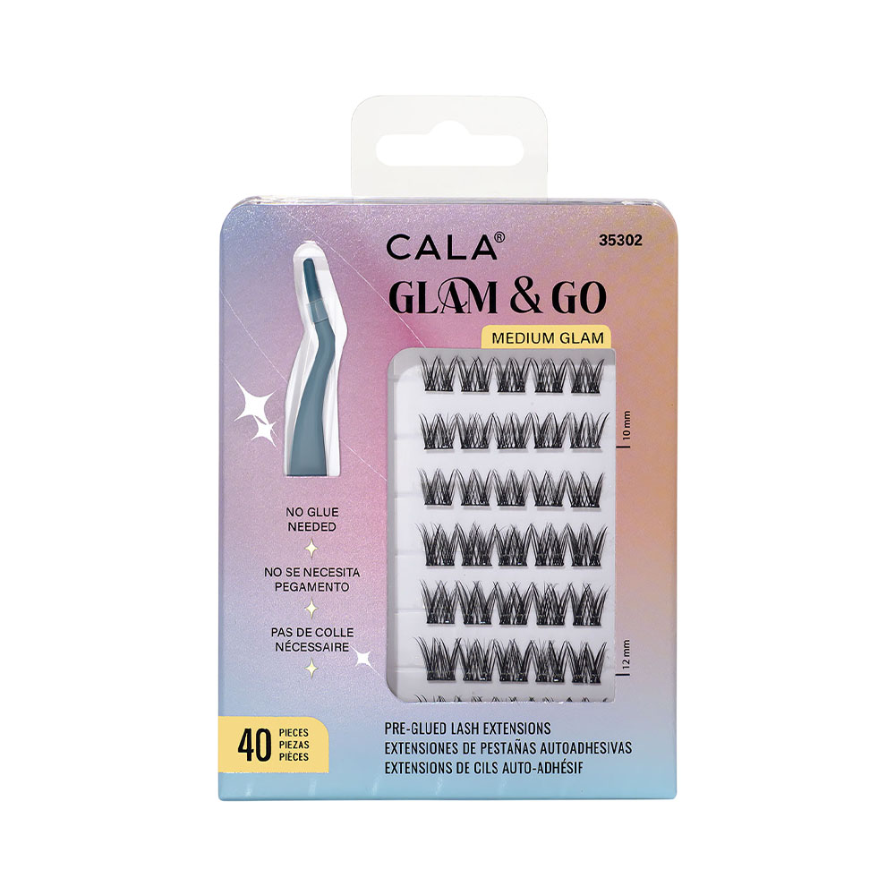Cílios Postiços Cala Glam &amp; GO Medium Glam 40 Clusters