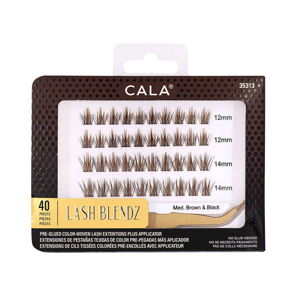 Cílios Postiços Cala Lash Blendz Medium Brown &amp; Black 40 Clusters