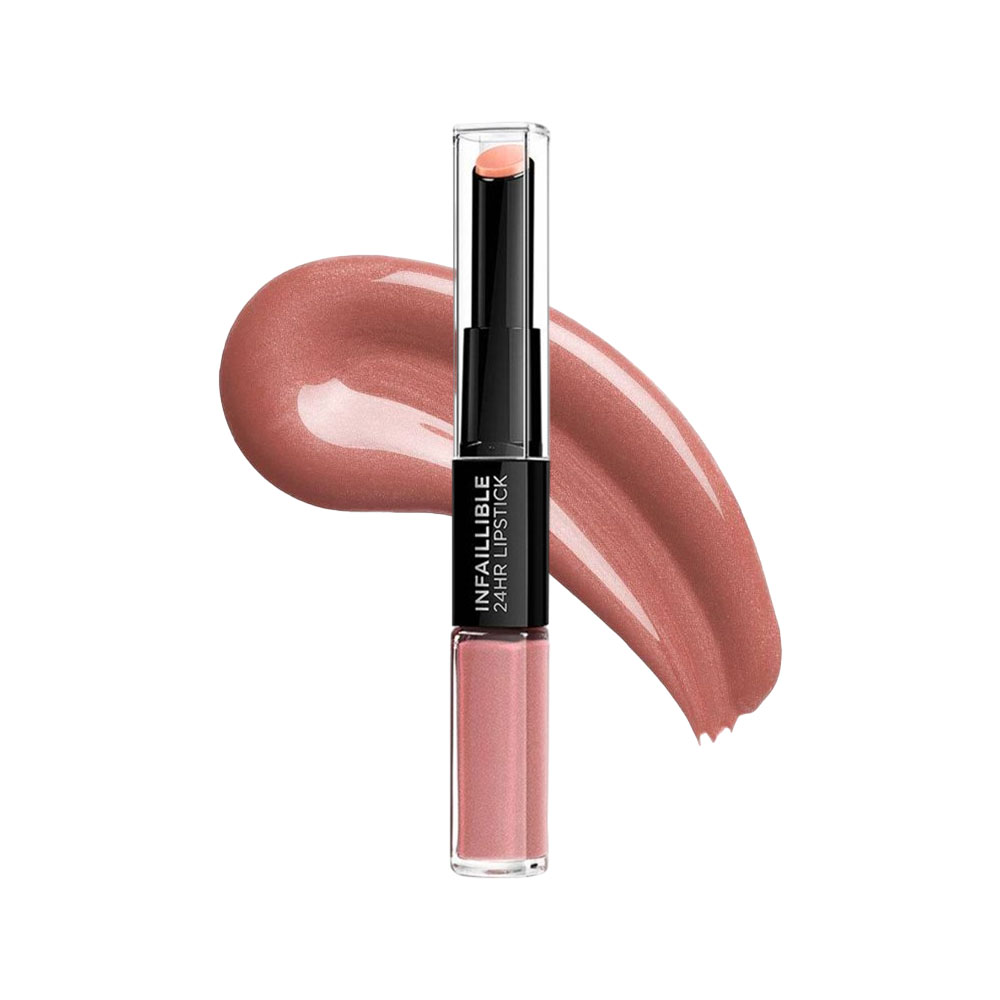 Batom L'oréal Infallible Líquido 24H Dúo 111 Permanent Blush 3,7ML