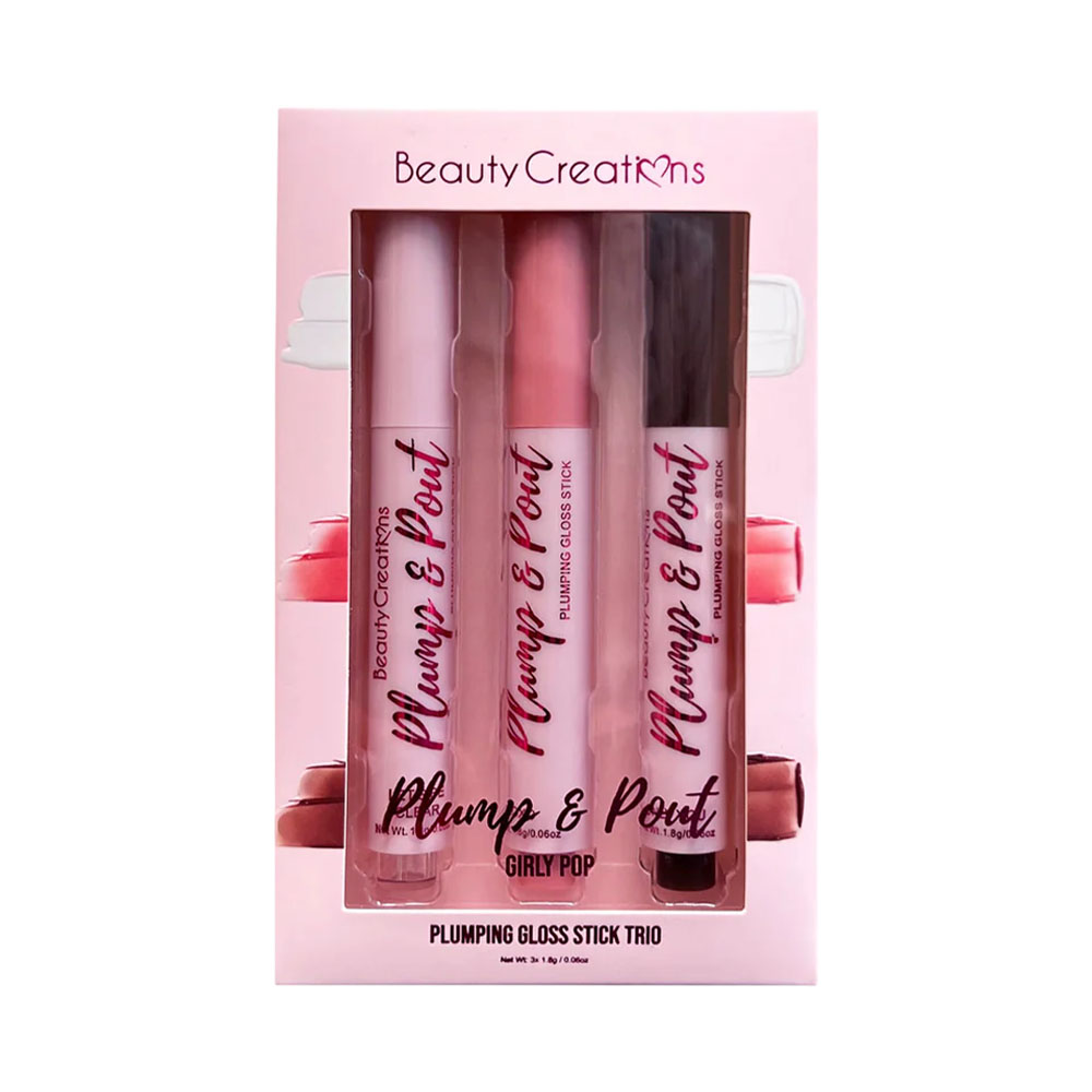 Set de Cosméticos Beauty Creations Gloss Stick Trio Girly Pop 3 Peças