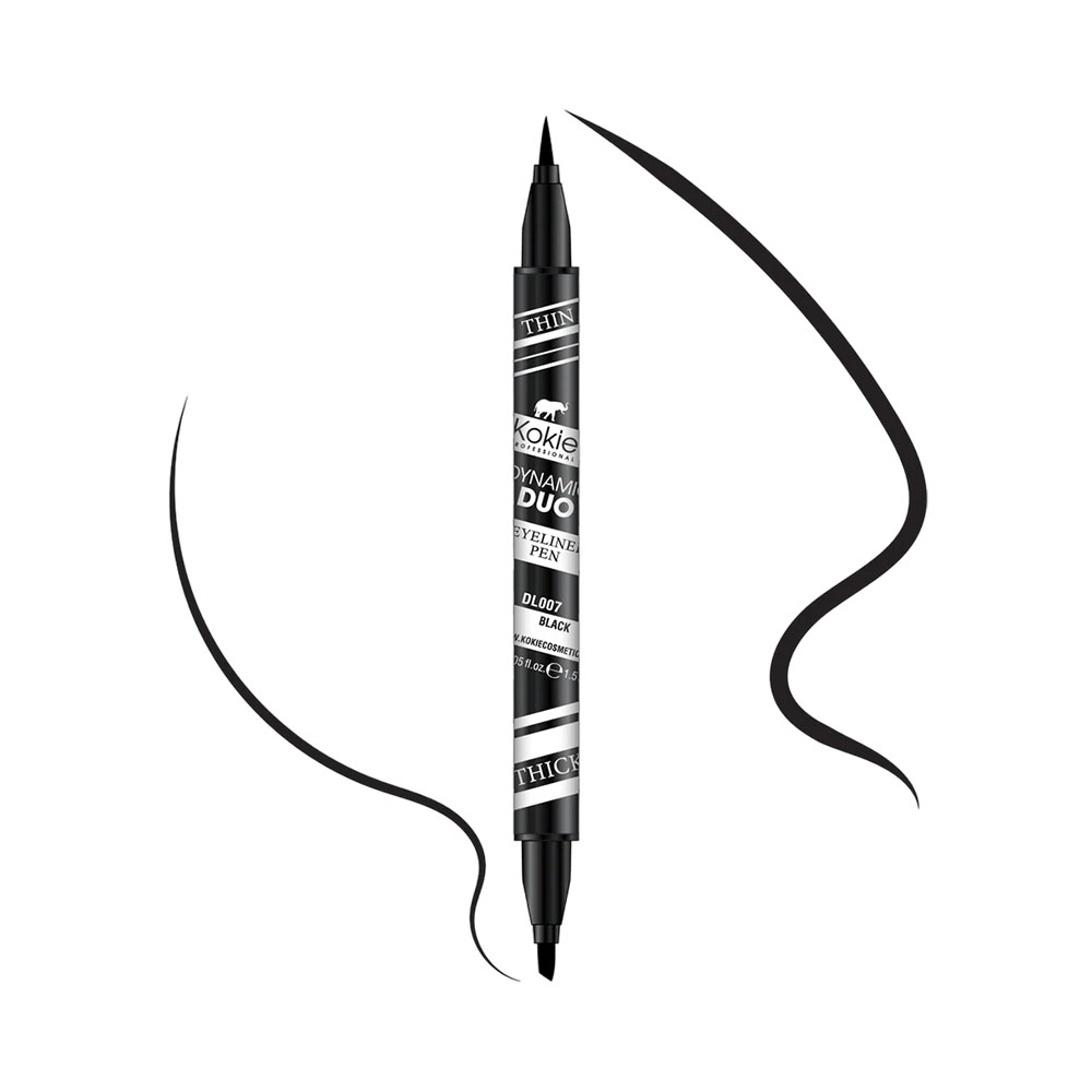 Lápis Delineador de Olhos Kokie Dynamic Duo Black