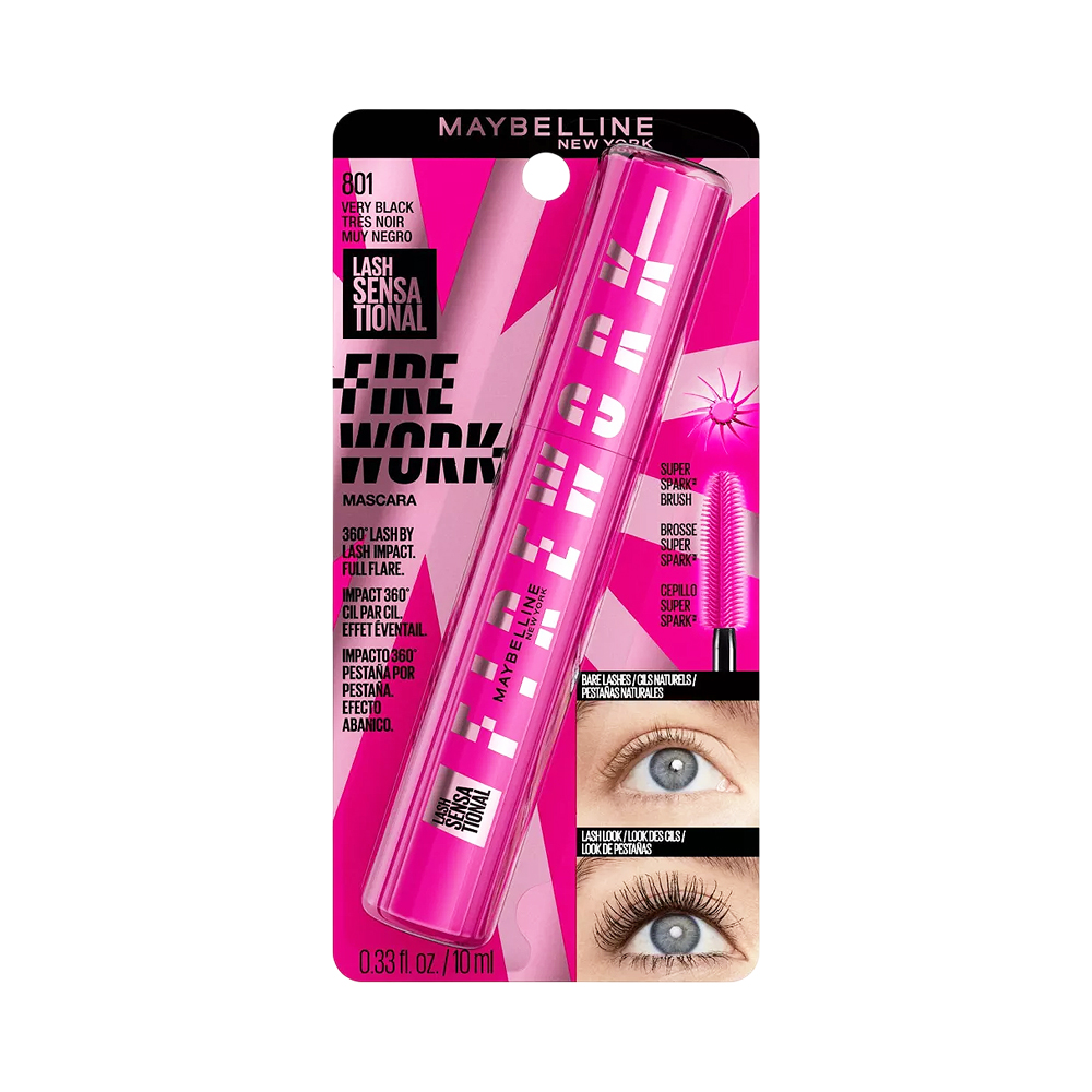 Máscara para Cílios Maybelline Lash Sensational Firework Washable 801 Very Black 10ML