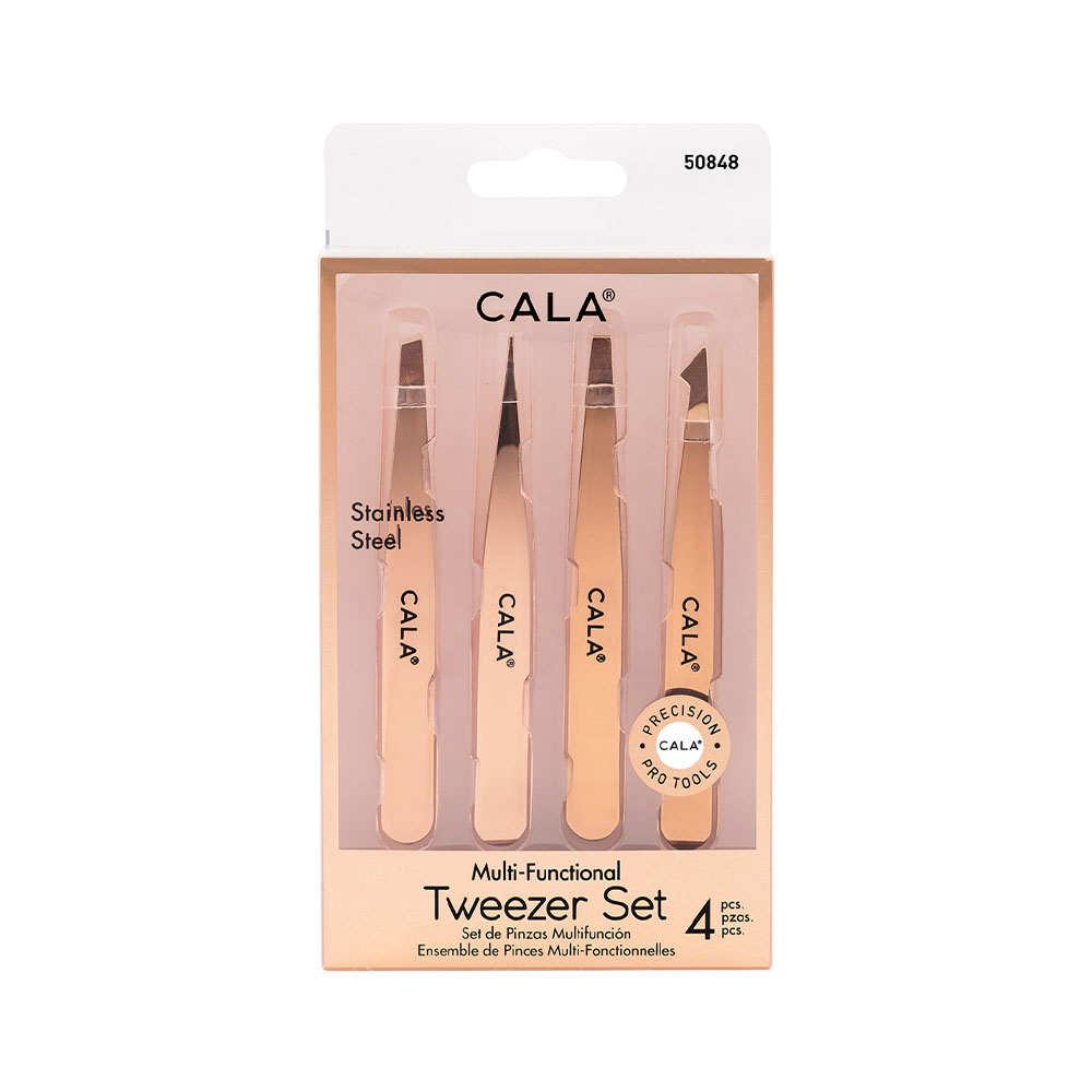 Set Cala Multi Tweezer Rose Gold 4 Peças