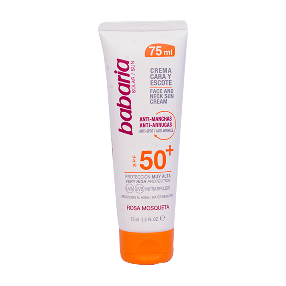Protector Solar Facial Babaria Rosa Mosqueta Spf50 75ml