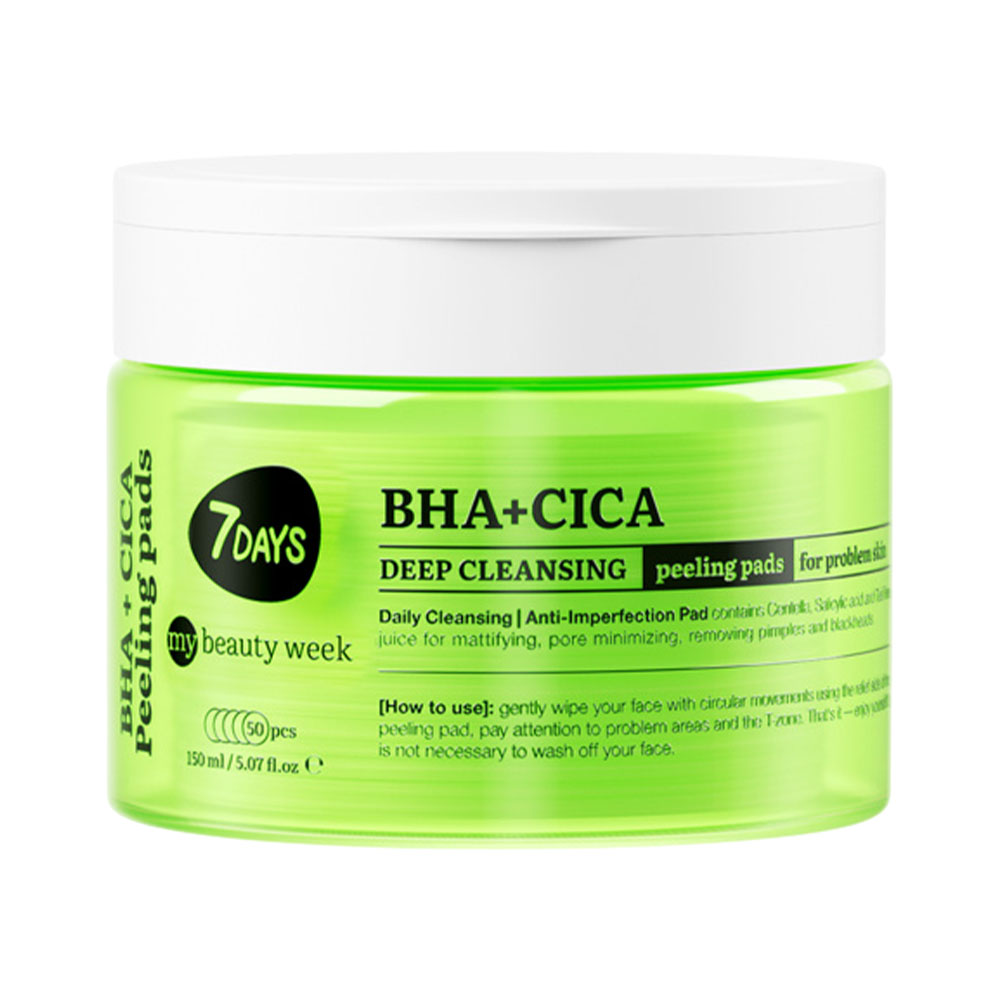 Pads 7DAYS Deep Cleansing Peeling Bha + Cica 50 Peças