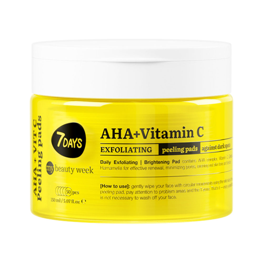 Pads 7DAYS Exfoliating Peeling Aha + Vitamin C 50 Peças