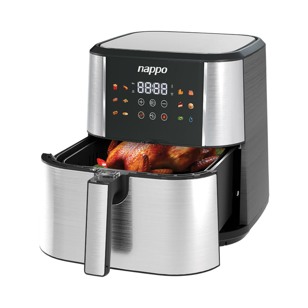 Fritadeira AIR Fryer Nappo Digital NEF-250 2100W 10L 220V Prata - Preto