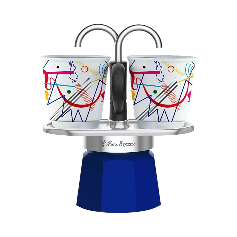 Cafeteira Italiana Bialetti Mini Express 1407 2 Xícaras 90ML Azul/branco