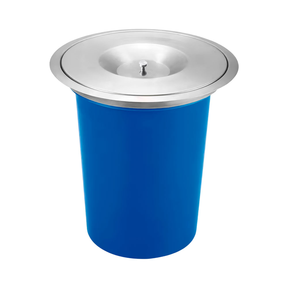 Lixeira Embutida Parise TB07A 7L Prata - Azul