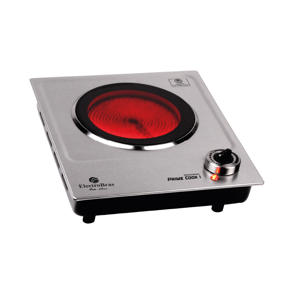 Cozinha Elétrica Vitrocerâmica Electrobras Prime Cook I EBVC-31 1 Fogão 110V Prata