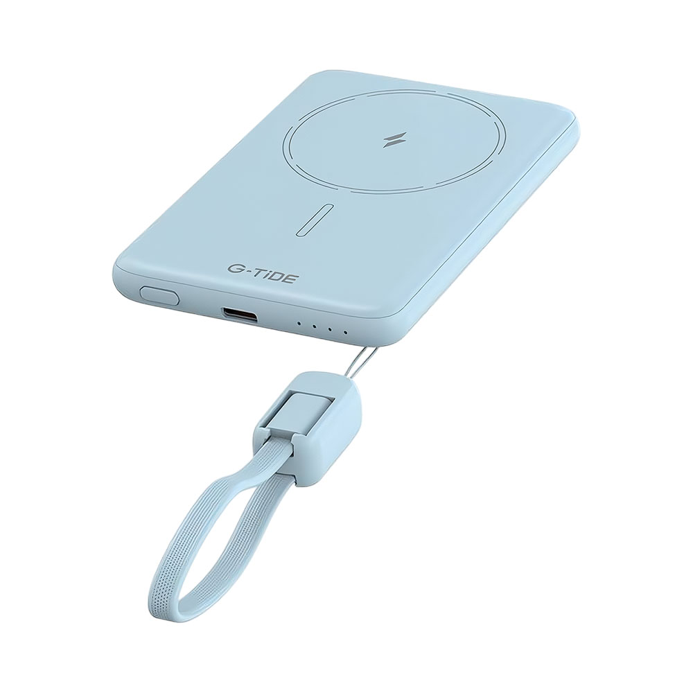 Carregador Portátil Sem Fio G-tide Slim 01 5.000 Mah Azul