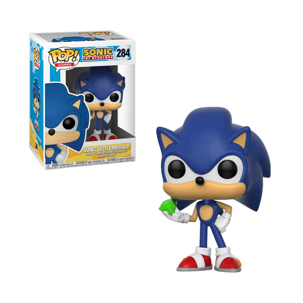 Boneco Funko Pop Sonic The Hedgehog Sonic With Emerald 284