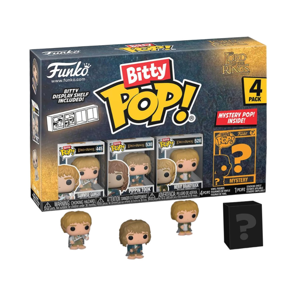 Boneco Funko Bitty Pop The Lord OF The Rings Samwise Gamgee Pippin Took Merry Brandybuck 4PIEZAS