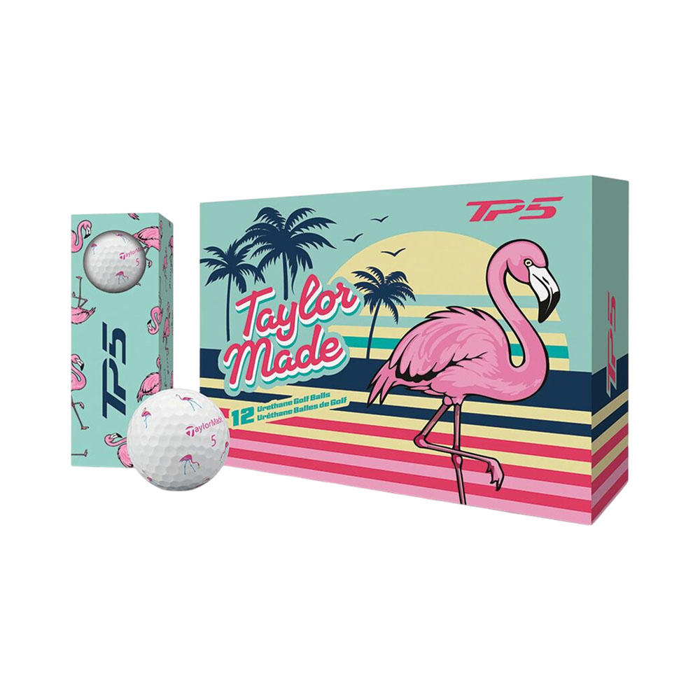 Bolas de Golfe Taylormade M1044201 TP5 Flamingo 12 Unidades