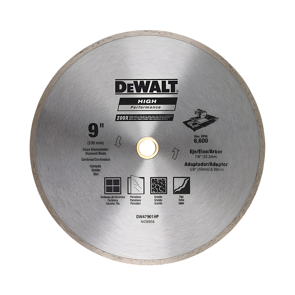 Disco de Corte Dewalt Diamantado Continuo DW47901HP 9” 230MM