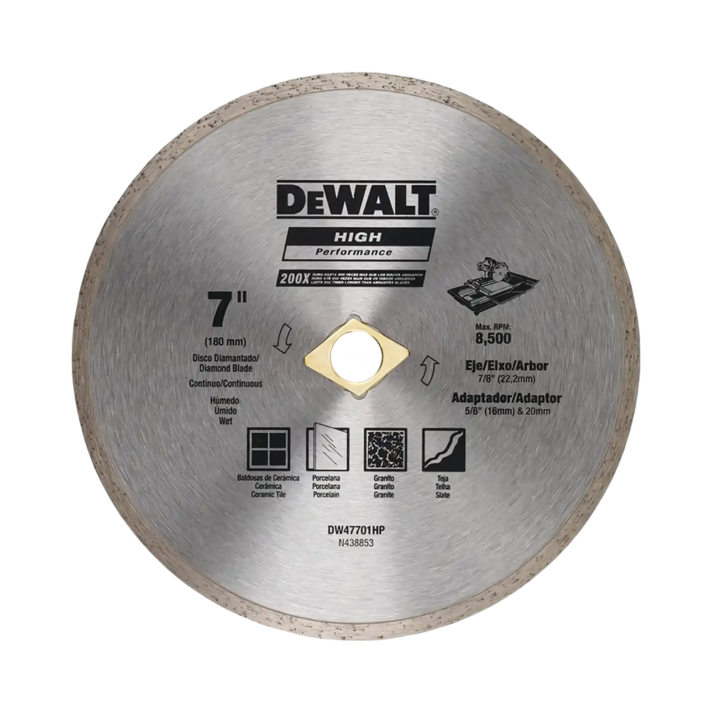 Disco de Corte Dewalt Diamantado Continuo DW47451HP 4” 115MM