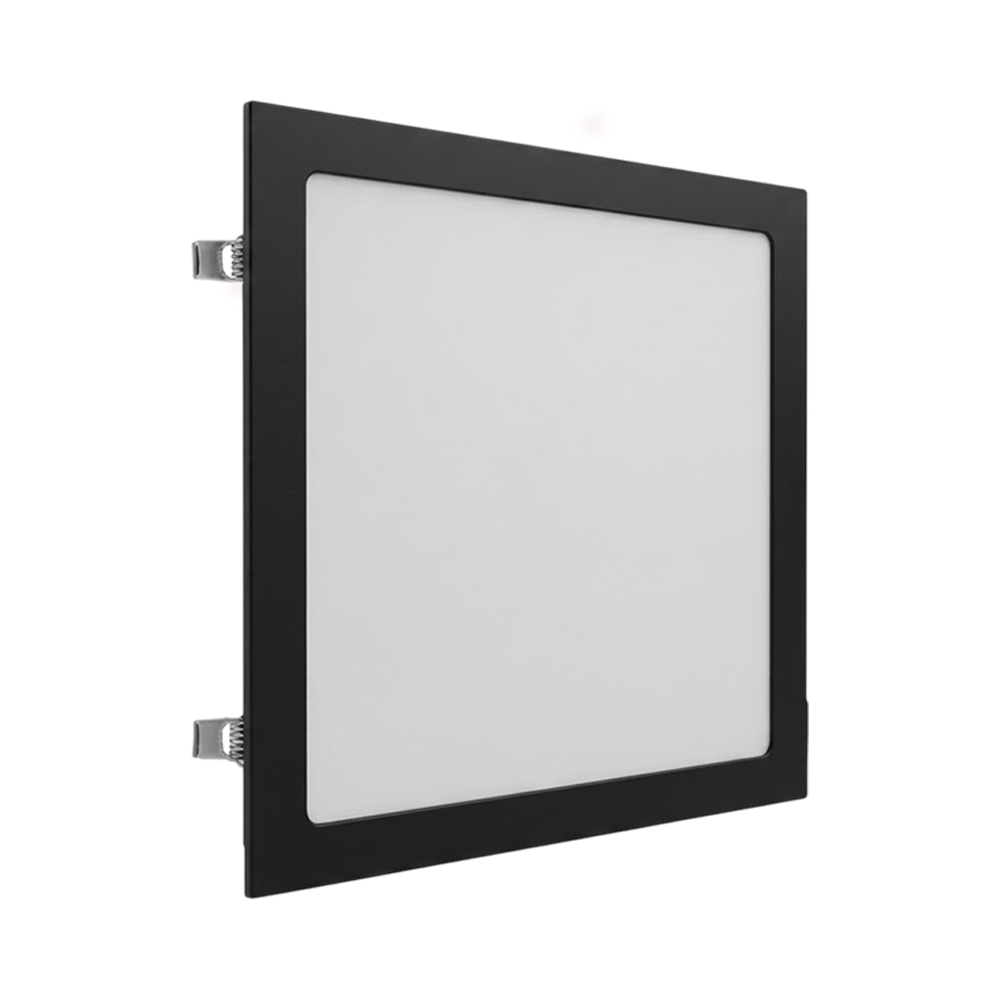 Painel LED Eco Empalux LD21813 3000K Bivolt Preto Cuad/int