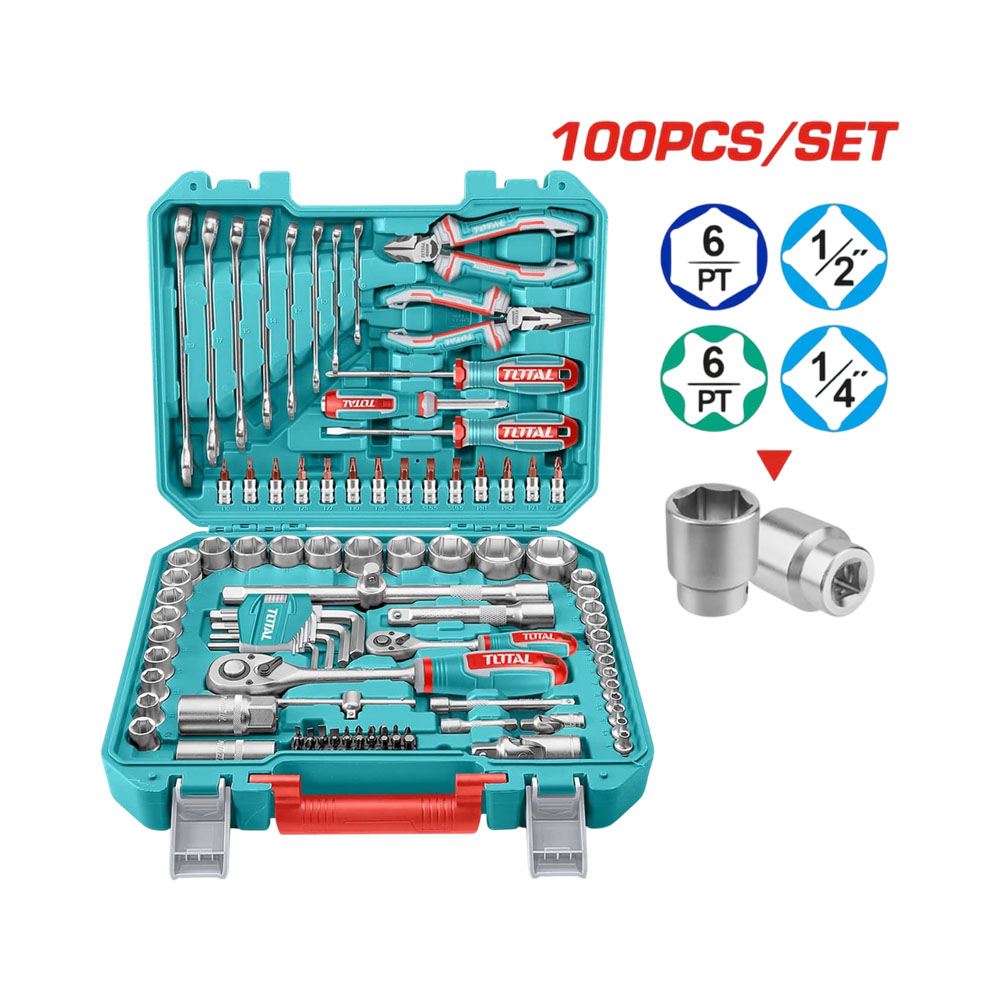 Kit de Ferramentas Total THKTHP21006 100 Peças