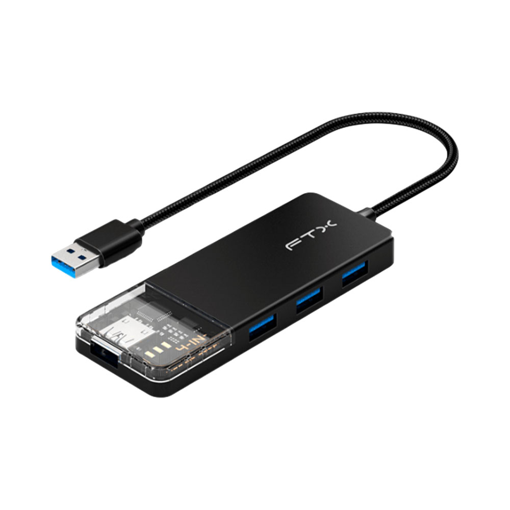 Hub USB Ftx FTX-HUBT1-PB USB 3.0 de 4 Portas
