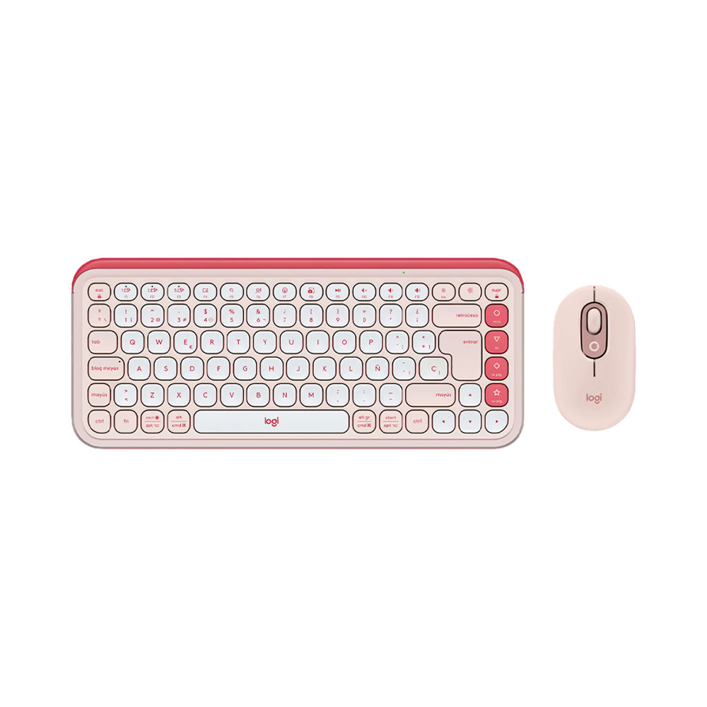 Teclado e Mouse Logitech 920-013054 Pop Icon Rosa e Branco