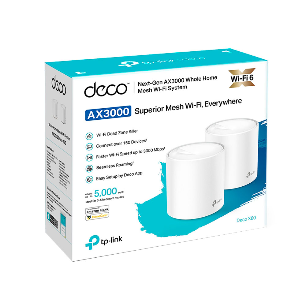Roteador Wireless TP-Link Deco X60 AX3000 - 3000 Mbps - Bivolt (2 Pecas)